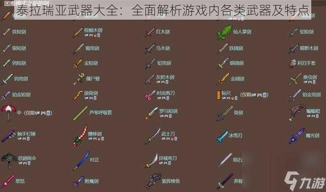 泰拉瑞亚武器大全:全面解析游戏内各类武器及特点