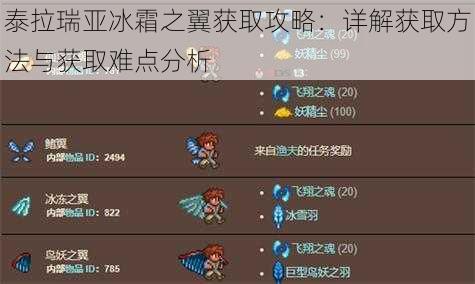 泰拉瑞亚冰霜之翼获取攻略:详解获取方法与获取难点分析